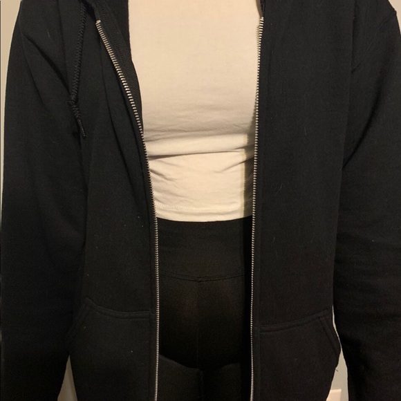 Black oversized zip up jacket - Picture 2 of 2